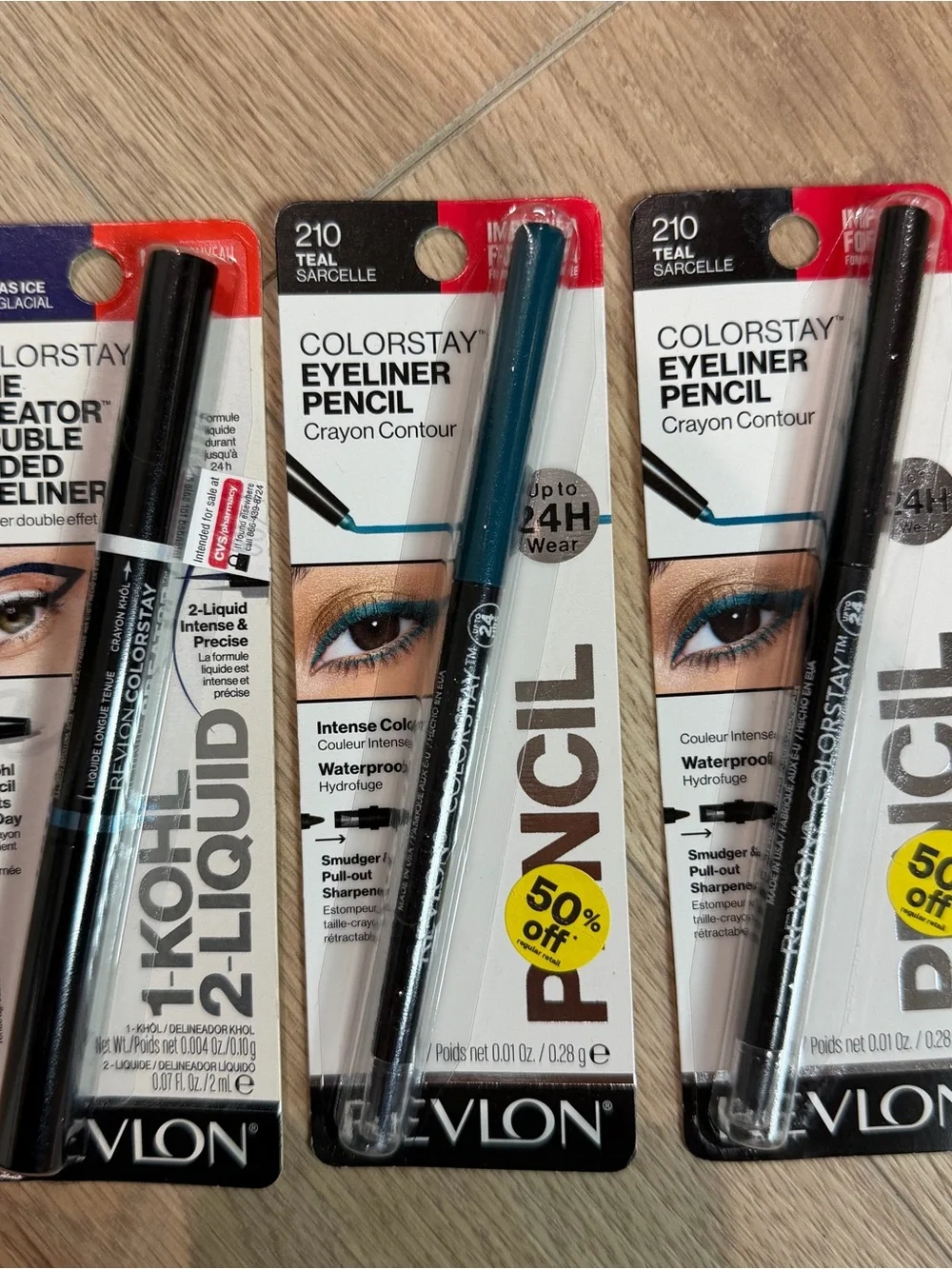 Revlon ColorStay Kohl Eyeliner Bundle 3x lot 154 Cool As Ice 210 Teal